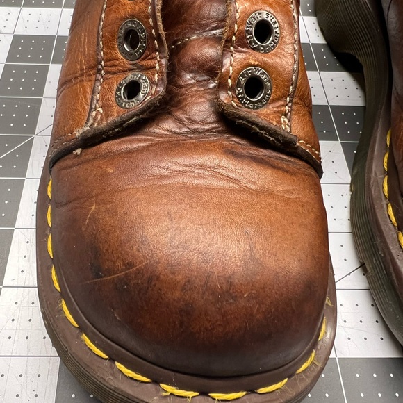 Dr. Martens Brown Combat Boots with Rounded Toe - Picture 9 of 16